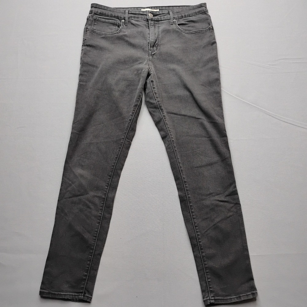 Levis 721 High Rise Skinny Jeans Womens 32 Gray‎ Charcoal Stretch Denim Pants